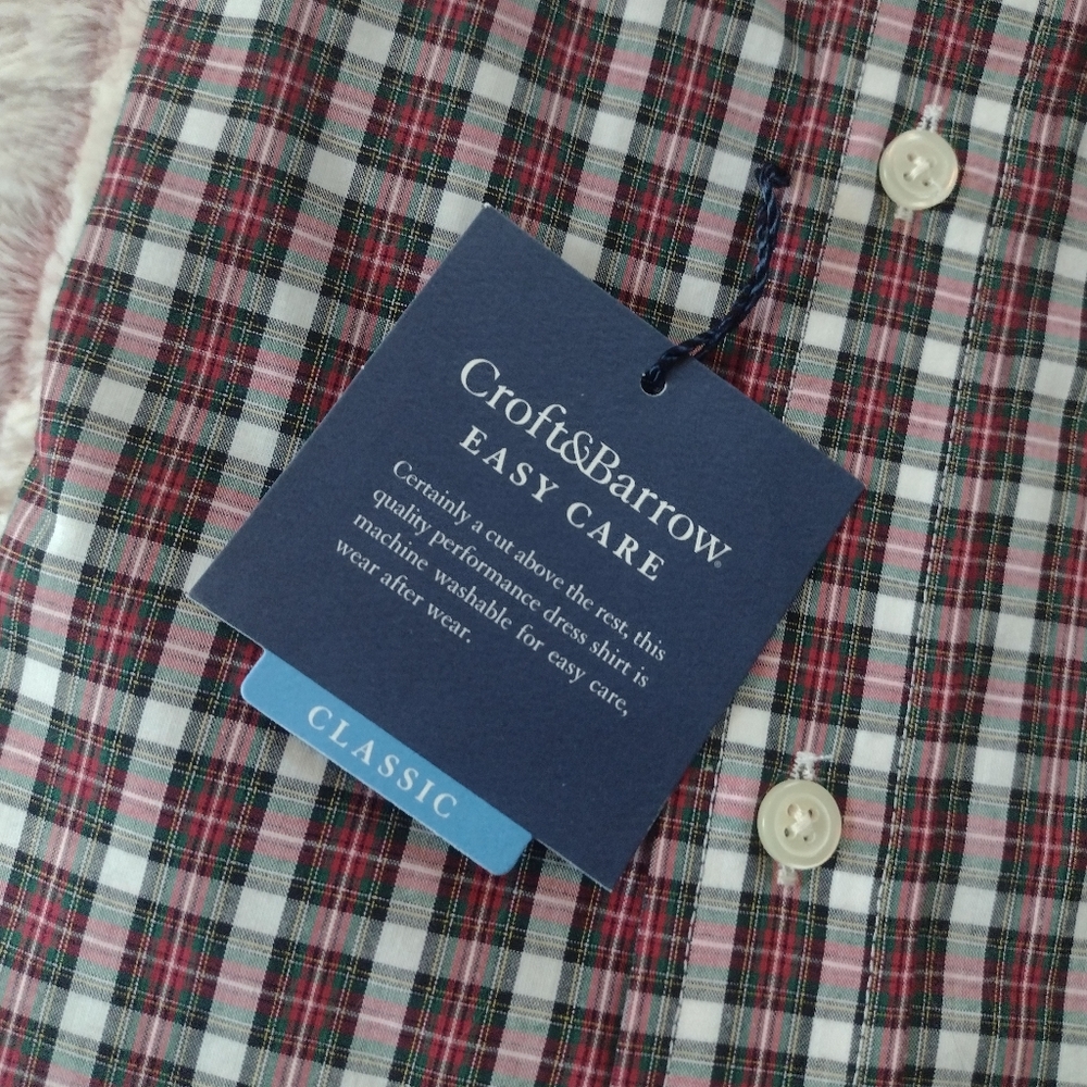 NWT Croft & Barrow Men's Easy Care Classic Fit Button Up Shirt - Picture 5 of 8